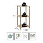 Ραφιέρα δαπέδου - Κομοδίνο ξύλινο - πλαστικό χρώμα φυσικό - μπεζ 37x29x79εκ. - Image 7