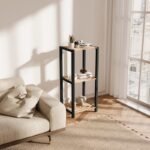 Ραφιέρα δαπέδου - Κομοδίνο ξύλινο - πλαστικό χρώμα φυσικό - μαύρο 37x29x79εκ. - Image 3