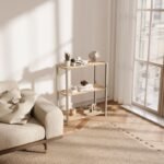 Ραφιέρα δαπέδου - Τραπεζάκι βοηθητικό ξύλινο - πλαστικό χρώμα φυσικό - μπεζ 65x29x78εκ. - Image 4