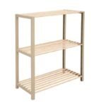 Ραφιέρα δαπέδου - Τραπεζάκι βοηθητικό ξύλινο - πλαστικό χρώμα φυσικό - μπεζ 65x29x78εκ. - Image 5