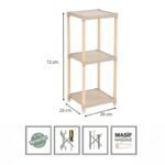 Ραφιέρα δαπέδου πλαστική - ξύλινη χρώμα φυσικό - μπεζ 28x25x72εκ. - Image 6