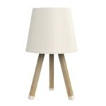 Φωτιστικό επιτραπέζιο ξύλινο - πλαστικό χρώμα μπεζ Ø18x34εκ.