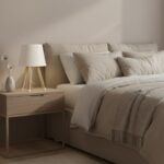 Φωτιστικό επιτραπέζιο ξύλινο - πλαστικό χρώμα μπεζ Ø18x34εκ. - Image 2