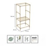 Ντουλάπα ρούχων ανοιχτή - Έπιπλο εισόδου ξύλινο - πλαστικό χρώμα φυσικό - μπεζ 75x46x156εκ. - Image 8