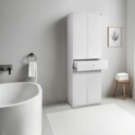 Ντουλάπα ρούχων Diamond Megapap δίφυλλη χρώμα λευκό gloss 60x38x187εκ. - Image 2