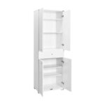 Ντουλάπα ρούχων Diamond Megapap δίφυλλη χρώμα λευκό gloss 60x38x187εκ. - Image 6