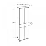 Ντουλάπα ρούχων Diamond Megapap δίφυλλη χρώμα λευκό gloss 60x38x187εκ. - Image 7