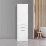 Ντουλάπι με καλάθι απλύτων Diamond Megapap χρώμα λευκό gloss 52x38x187εκ. - Image 4