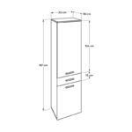 Ντουλάπι με καλάθι απλύτων Diamond Megapap χρώμα λευκό gloss 52x38x187εκ. - Image 7