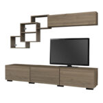 Σύνθεση τηλεόρασης Free Megapap χρώμα καρυδί 210x35x38εκ. - Image 4