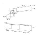 Σύνθεση τηλεόρασης Free Megapap χρώμα καρυδί 210x35x38εκ. - Image 5