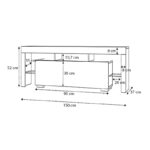 Έπιπλο τηλεόρασης Stilo Megapap με φωτισμό LED χρώμα λευκό 150x37x52εκ. - Image 4