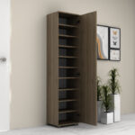 Ντουλάπα ρούχων - παπουτσοθήκη Visla Megapap μονόφυλλη με καθρέπτη χρώμα καρυδί 45x36x187εκ. - Image 4