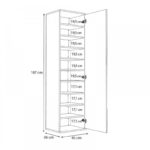 Ντουλάπα ρούχων - παπουτσοθήκη Visla Megapap μονόφυλλη με καθρέπτη χρώμα καρυδί 45x36x187εκ. - Image 7