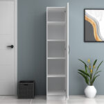 Ντουλάπα ρούχων Ricardo Megapap μονόφυλλη χρώμα λευκό 40x51,8x181εκ. - Image 3