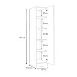 Ντουλάπα ρούχων Ricardo Megapap μονόφυλλη χρώμα λευκό 40x51,8x181εκ. - Image 5