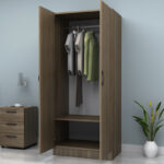 Ντουλάπα ρούχων Vivian Megapap δίφυλλη χρώμα καρυδί 80x51,8x181εκ. - Image 3