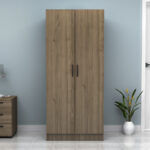 Ντουλάπα ρούχων Vivian Megapap δίφυλλη χρώμα καρυδί 80x51,8x181εκ. - Image 4