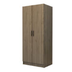 Ντουλάπα ρούχων Vivian Megapap δίφυλλη χρώμα καρυδί 80x51,8x181εκ. - Image 5