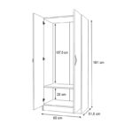 Ντουλάπα ρούχων Vivian Megapap δίφυλλη χρώμα καρυδί 80x51,8x181εκ. - Image 6