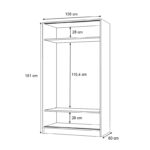 Ντουλάπα ρούχων Regio Megapap δίφυλλη συρόμενη χρώμα λευκό 100x60x181εκ. - Image 5