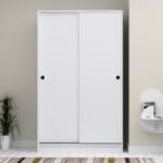 Ντουλάπα ρούχων Regio Megapap δίφυλλη συρόμενη χρώμα λευκό 120x60x200εκ. - Image 5