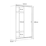 Ντουλάπα ρούχων Regio Megapap δίφυλλη συρόμενη χρώμα λευκό 120x60x200εκ. - Image 6