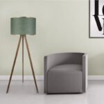 Φωτιστικό δαπέδου Rosling Megapap Mdf/ύφασμα Pvc χρώμα καρυδί/κυπαρισσί 38x21x140εκ. - Image 2