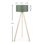 Φωτιστικό δαπέδου Rosling Megapap Mdf/ύφασμα Pvc χρώμα φυσικό/χακί 38x38x140εκ. - Image 3