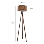 Φωτιστικό δαπέδου Rosling Megapap Mdf/ύφασμα Pvc χρώμα καρυδί - πολύχρωμο 38x38x140εκ. - Image 3