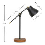 Φωτιστικό γραφείου Paule Megapap μέταλλο/Mdf χρώμα μαύρο 12x12x44εκ. - Image 3