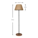 Φωτιστικό δαπέδου Percy Megapap E27 μεταλλικό - υφασμάτινο χρώμα μαύρο - καφέ Φ36x145εκ. - Image 3