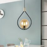 Φωτιστικό οροφής Lewis Megapap E27 μεταλλικό μονόφωτο χρώμα μαύρο - χρυσό 14x26x70εκ. - Image 2