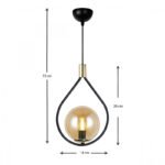 Φωτιστικό οροφής Lewis Megapap E27 μεταλλικό μονόφωτο χρώμα μαύρο - χρυσό 14x26x70εκ. - Image 3