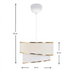 Φωτιστικό οροφής Fanny Megapap E27 υφασμάτινο μονόφωτο χρώμα λευκό - χρυσό Φ30x70εκ. - Image 3