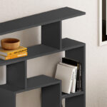 Βιβλιοθήκη Labirent Megapap χρώμα ανθρακί 125x22x129εκ. - Image 2