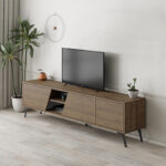 Έπιπλο τηλεόρασης Fiona Megapap χρώμα ανοιχτό καρυδί 180x35,6x48εκ. - Image 3