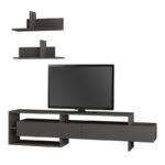 Έπιπλο τηλεόρασης Gara Megapap χρώμα ανθρακί 180x29,8x42εκ. - Image 3