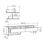 Έπιπλο τηλεόρασης Gara Megapap χρώμα ανθρακί 180x29,8x42εκ. - Image 4