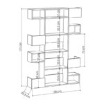 Βιβλιοθήκη Niho Megapap χρώμα λευκό - sapphire oak 120x25,3x171εκ. - Image 4