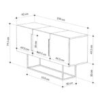 Μπουφές Tontini Megapap χρώμα λευκό - μαύρο εφέ μαρμάρου 150x42x79,5εκ. - Image 6