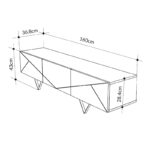 Έπιπλο τηλεόρασης Jakomen Megapap χρώμα ανοιχτό καρυδί 160x36,8x43εκ. - Image 6