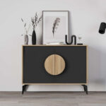 Μπουφές Gora Megapap χρώμα sapphire oak - silky black 110x40x82εκ. - Image 3