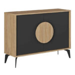 Μπουφές Gora Megapap χρώμα sapphire oak - silky black 110x40x82εκ. - Image 5