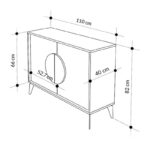 Μπουφές Gora Megapap χρώμα sapphire oak - silky black 110x40x82εκ. - Image 6