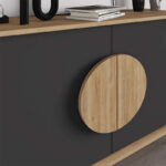 Μπουφές Gora Megapap χρώμα sapphire oak - silky black 180x40x82εκ. - Image 4
