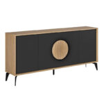 Μπουφές Gora Megapap χρώμα sapphire oak - silky black 180x40x82εκ. - Image 5