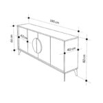 Μπουφές Gora Megapap χρώμα sapphire oak - silky black 180x40x82εκ. - Image 6