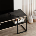 Έπιπλο τηλεόρασης Friday Megapap χρώμα black wood 140x37x45εκ. - Image 2