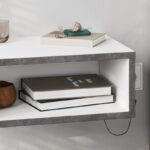 Κομοδίνο επιτοίχιο Brik Megapap με LED χρώμα λευκό - γκρι ρετρό 45x30x18εκ. - Image 6